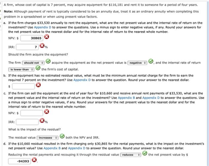 appendix b appendix d the net present value to the nearest