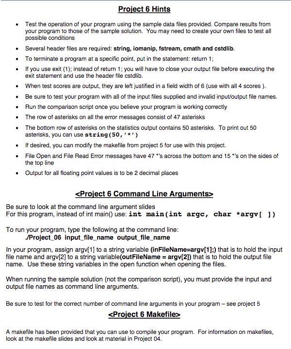 regarding the test scores for a class is stored in an input