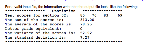 input file. This information is then processed and written to an output