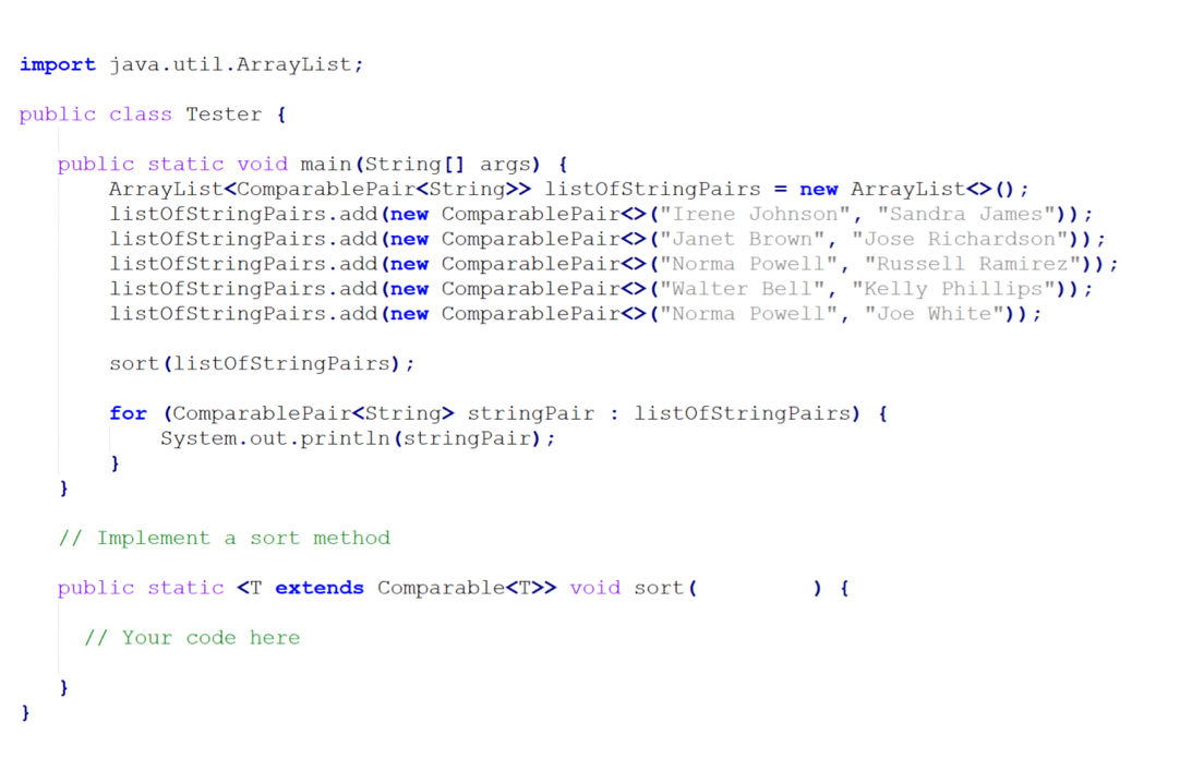 This lab is to test your understanding of a Pairs project and
