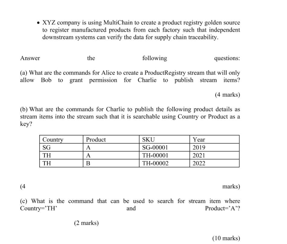 - Alice, Bob and Charlie works for XYZ company that own plants