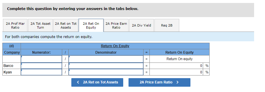 dividend yields. 2b. Identify which companys stock you would recommend as the