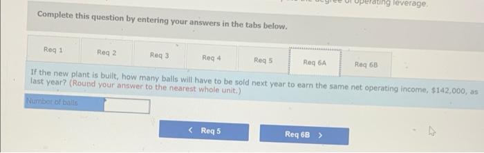 with the following results: Sales (46,000 balls) Variable expenses Contribution margini Fixed