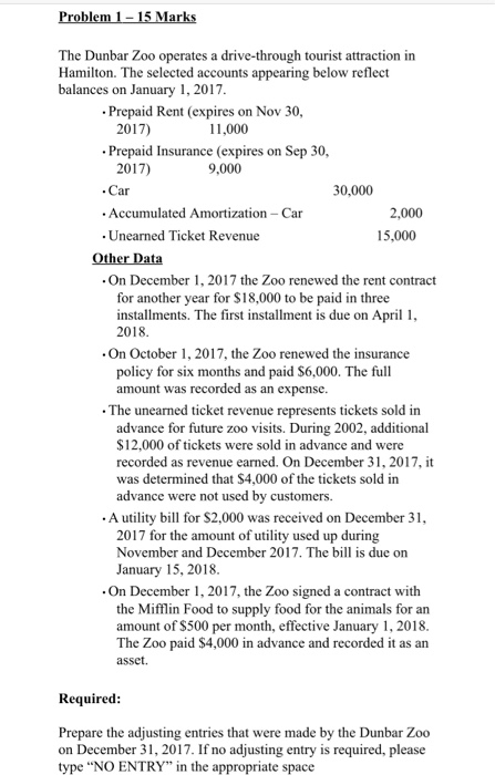 please do it as soon as possible Problem 1 - 15 Marks