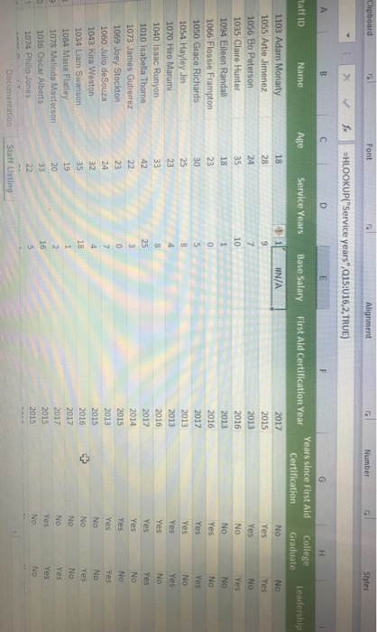 EXCELIn cell E2, enter a formula using the HLOOKUP function to determine