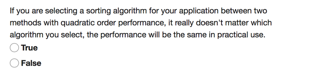 java!! If you are selecting a sorting algorithm for your application between
