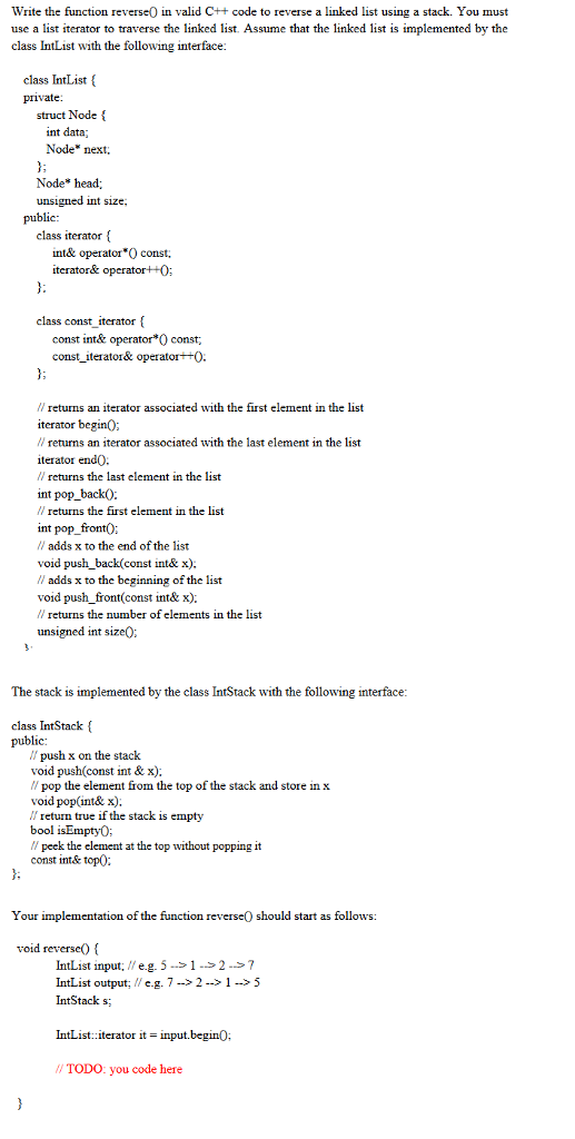  Write the function reverse0 in valid C+ code to reverse a