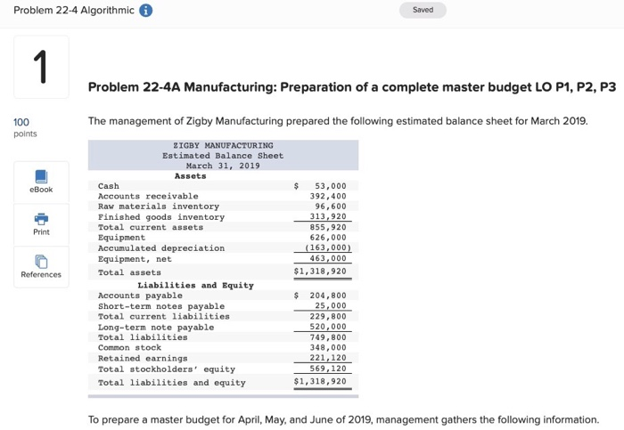  Do 6-10. Thank you. Problem 22-4 Algorithmic Saved Problem 22-4A Manufacturing: