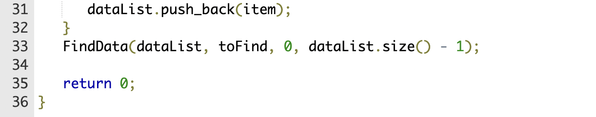 and each string is appended to a vector. In the FindData() function: