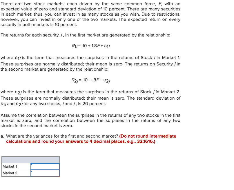 There are two stock markets, each driven by the same common