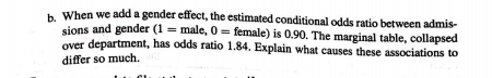 table for v = whether admitted to graduate school at the University