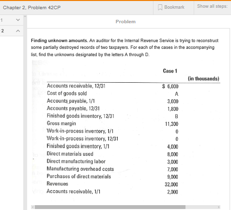 Cost accounting book. chapter 2 problem 42. I understand you have the