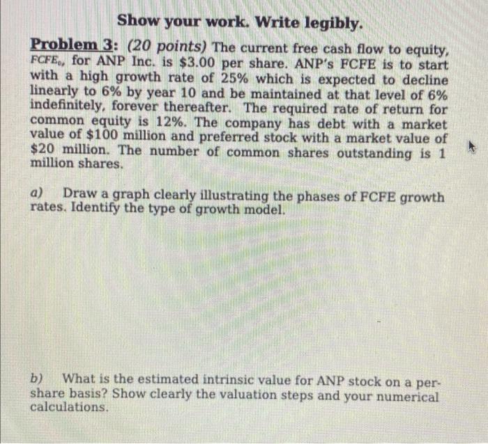  Security Analysis homework help part two Show your work. Write legibly.
