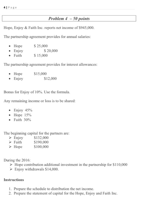 i need answers 4 Page Problem 4 - 50 points Hope, Enjoy