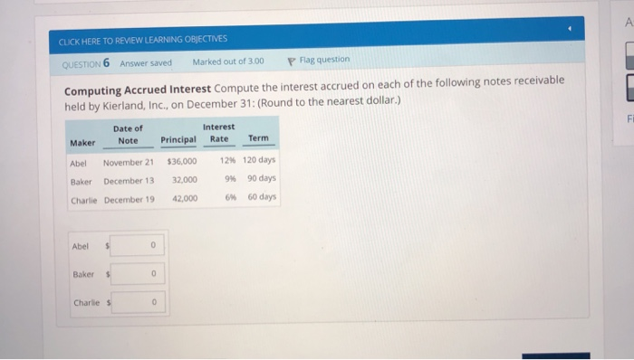  CLICK HERE TO REVIEW LEARNING OBJECTIVES QUESTION 6 Answer saved Marked
