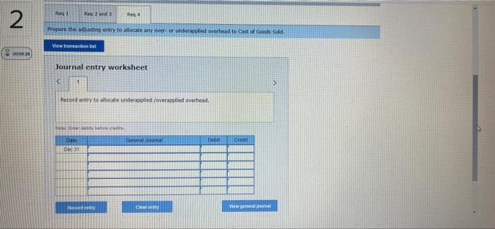 At year-end 2017, the company's records show that actual overhead costs for