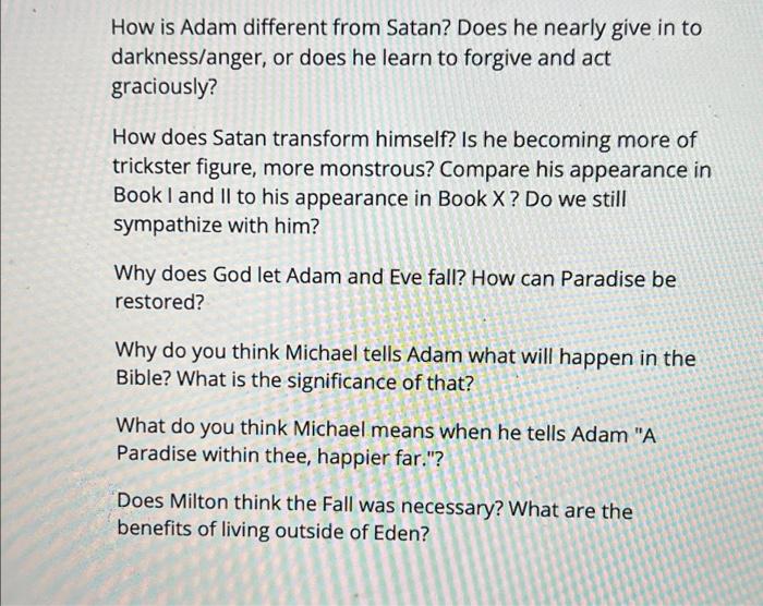  How is Adam different from Satan? Does he nearly give in