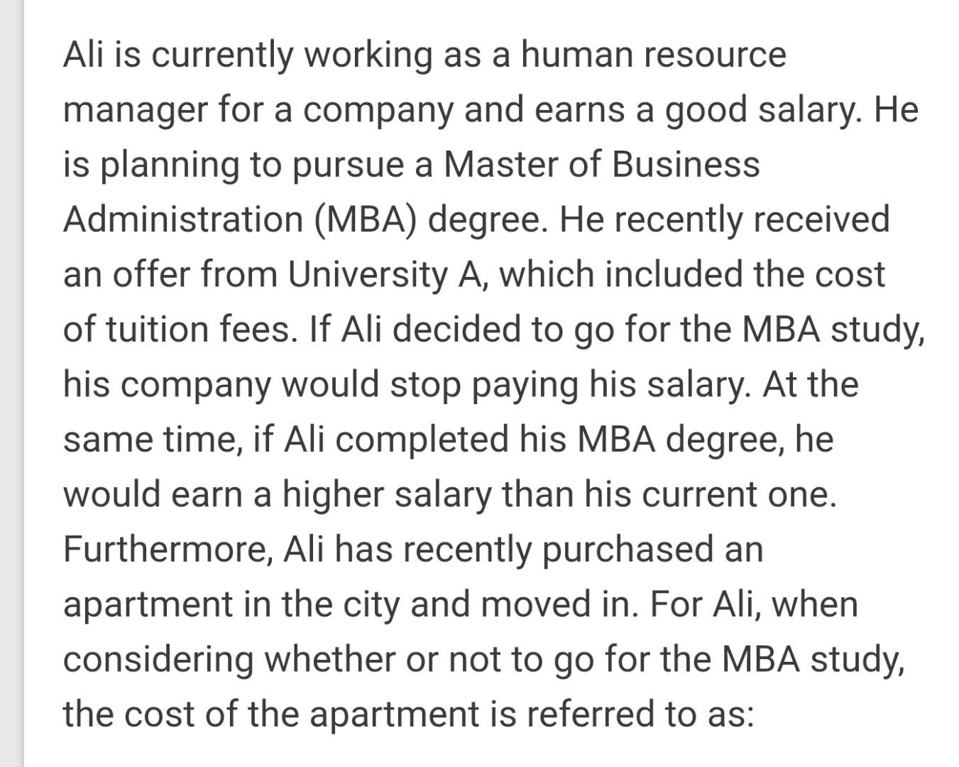 Ali is currently working as a human resource manager for a