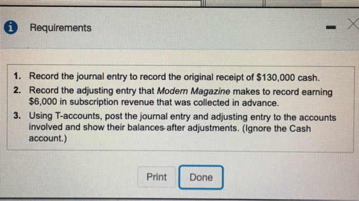 magazines to subscribers over a one-year period. Read the requirements. Requirement 1.