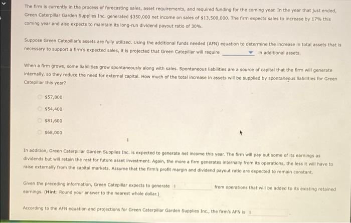 Supplies Inc. has the following end-of-year balance sheet: Green Caterpillar Garden Supplies