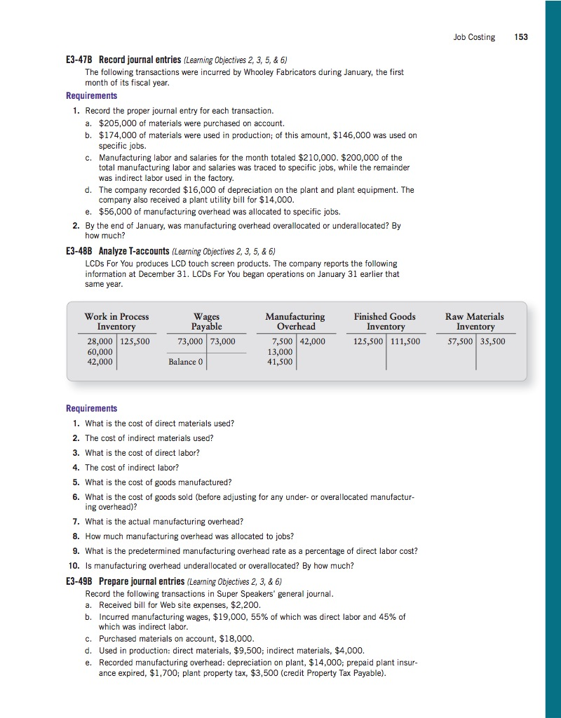  E3-47B Record journal entries (Learning objectives 2, 3, 5, & 6)
