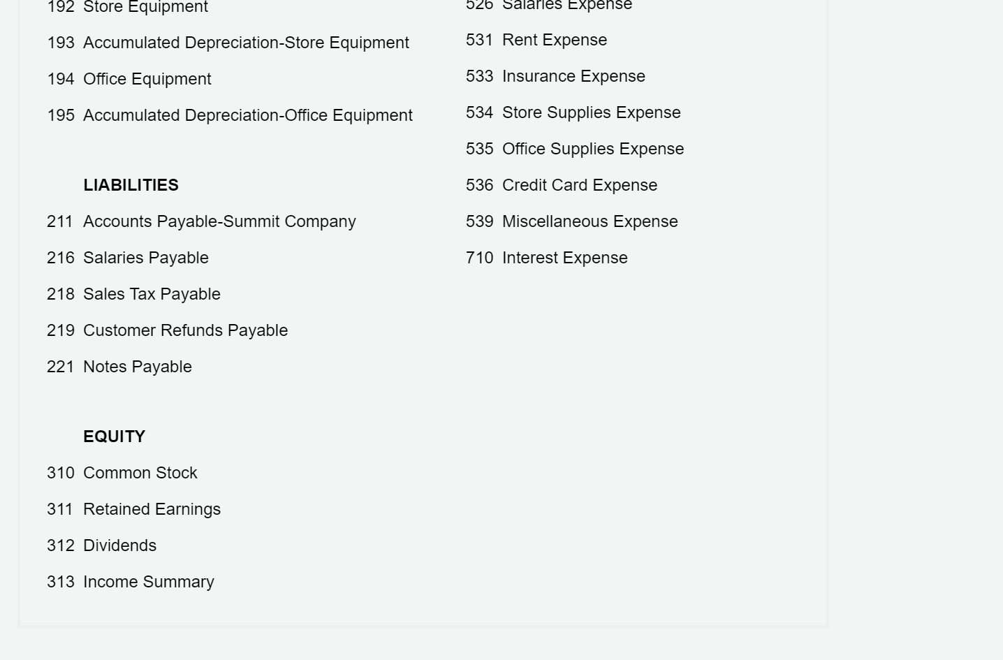 delivery of merchandise sold to Beartooth Co. on August 1. 5 Summit