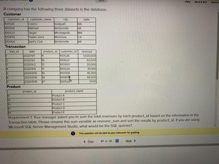  ed Help Seve & E Submit A company has the following