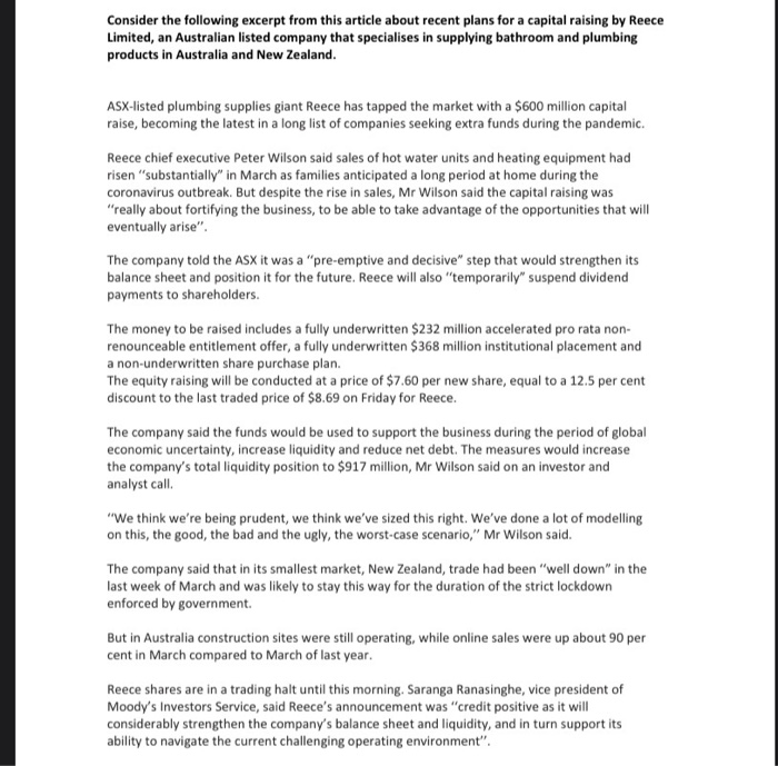  Consider the following excerpt from this article about recent plans for