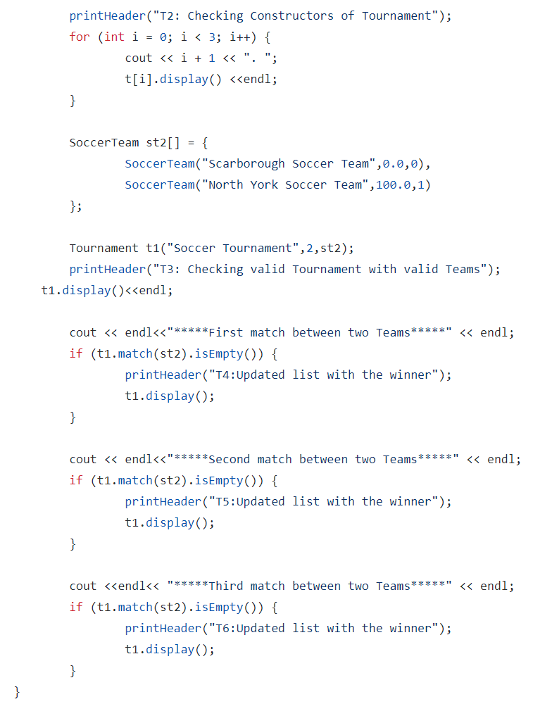 structure named soccerTeam and the structure should have the following member variables
