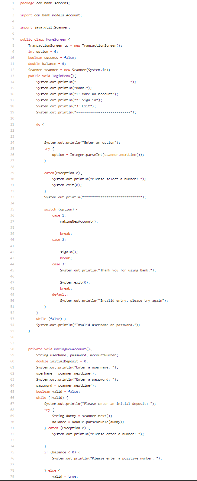 way to: -register new users -sign in existing users -give them account