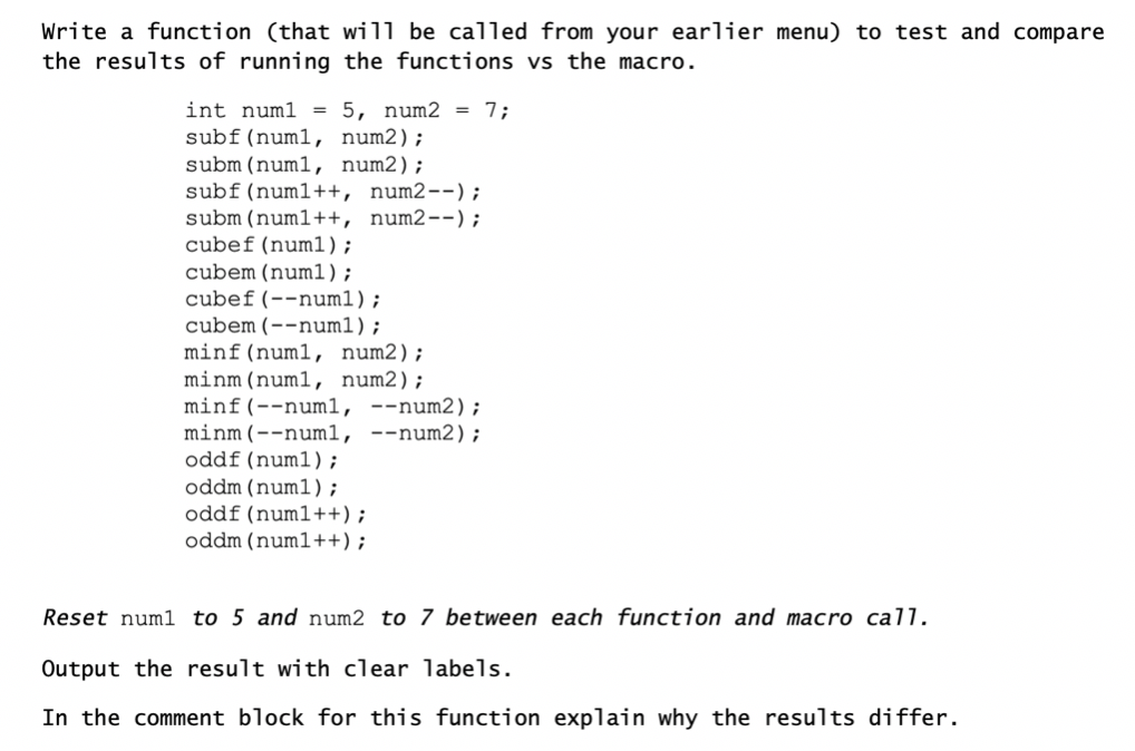 Reminder: Macros are available in most high-level programming languages. The body of