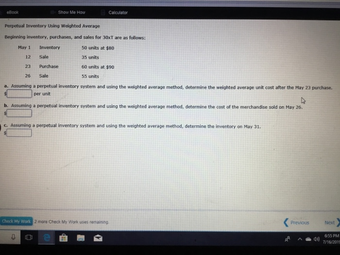  eBook Show Me How Calculator Perpetual Inventory Using Weighted Average Beginning