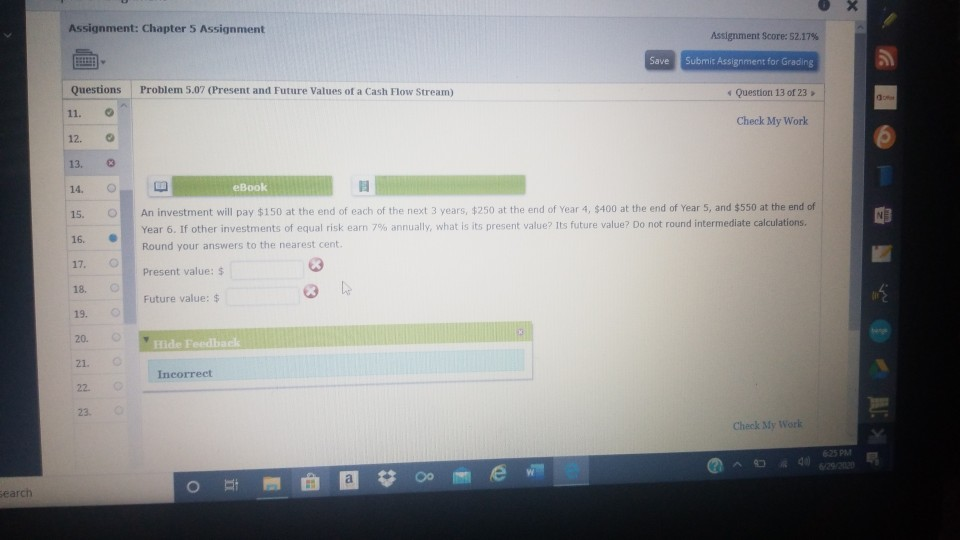  Assignment: Chapter 5 Assignment Assignment Score: 52.17% Save Submit Assignment for