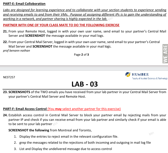  PART-E: Email Colloboration Labs are designed for learning experience and to