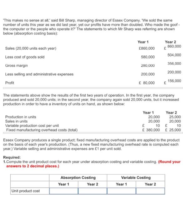  'This makes no sense at all,' said Bill Sharp, managing director