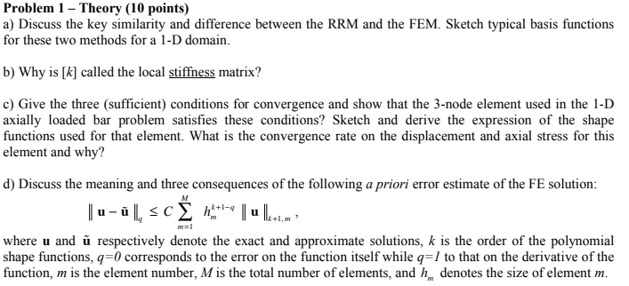 Problem 1 - Theory (10 points) a) Discuss the key similarity