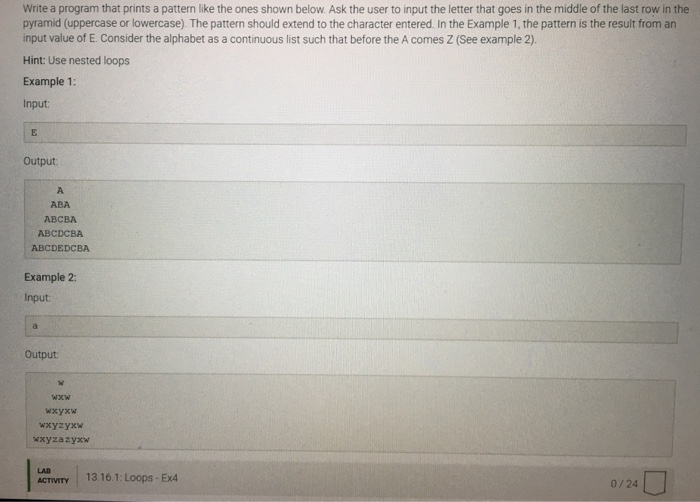  In c- programming please! Write a program that prints a pattern