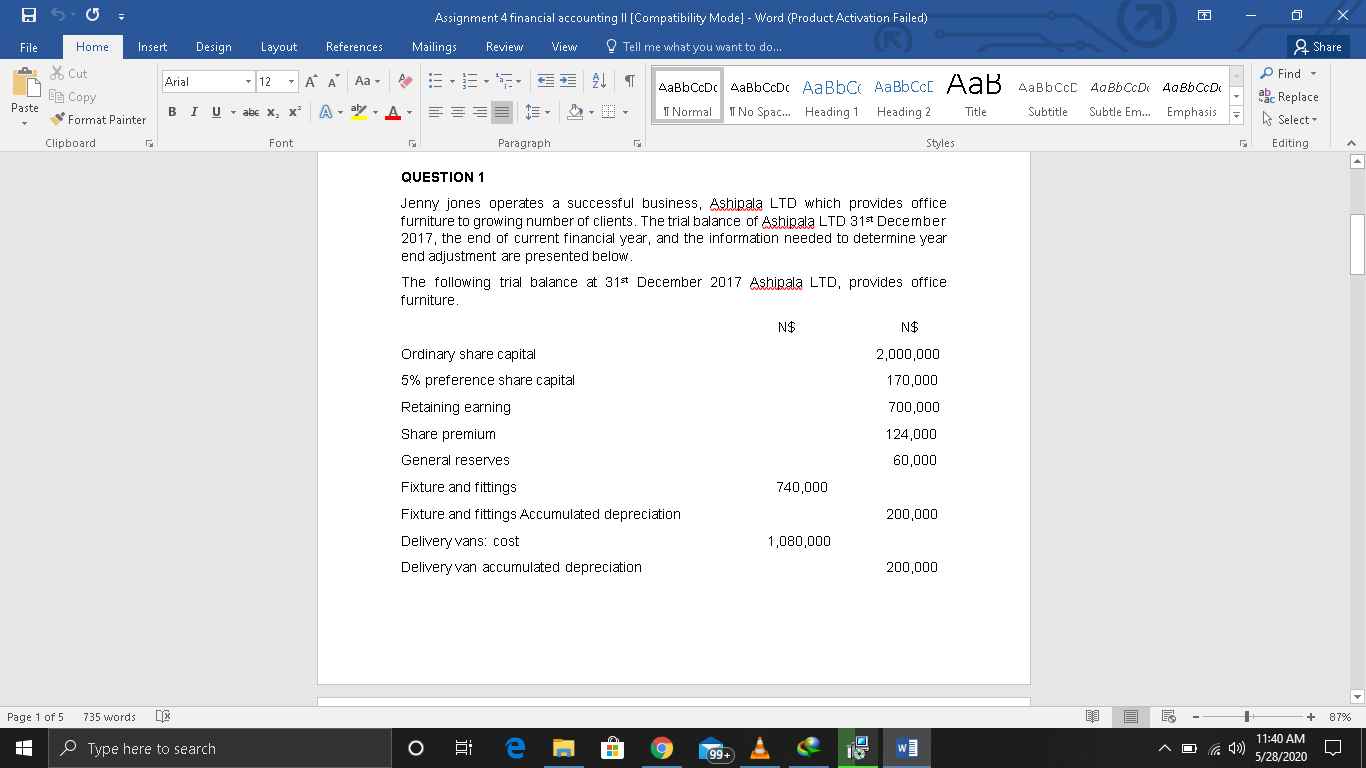  30 Assignment 4 financial accounting || [Compatibility Mode] - Word (Product