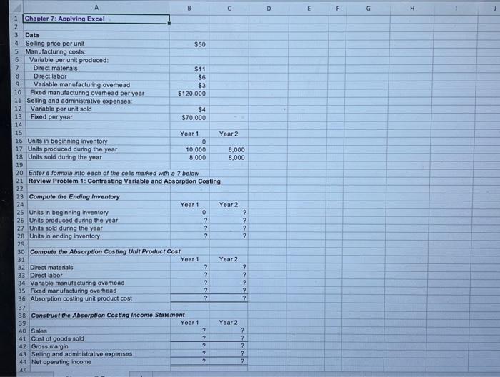 show the excel sheet with the corresponding formula to get the correct