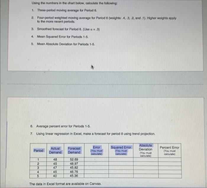 I attached the answer key please show me the formulas to find