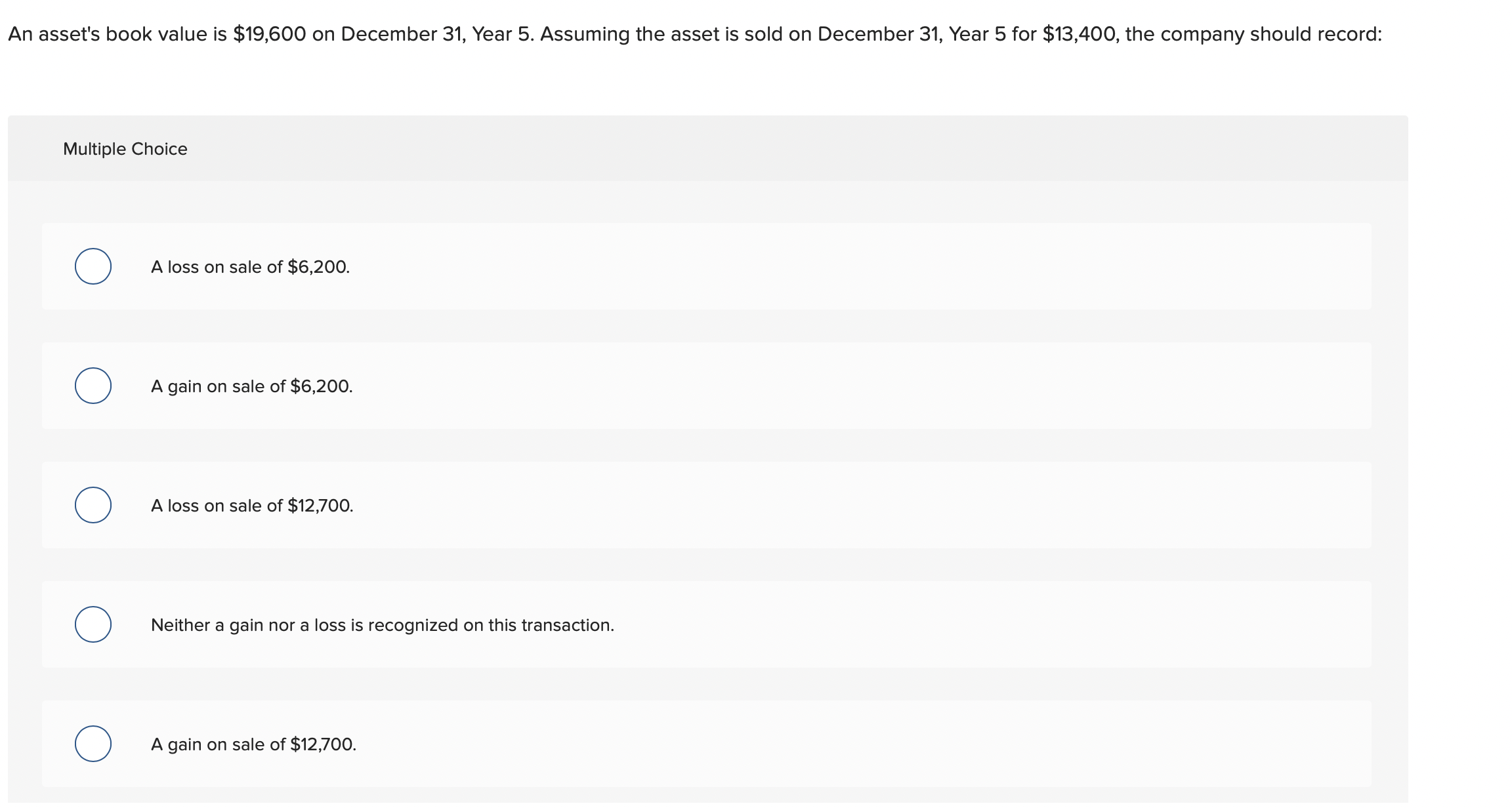  asset's book value is $19,600 on December 31 , Year 5