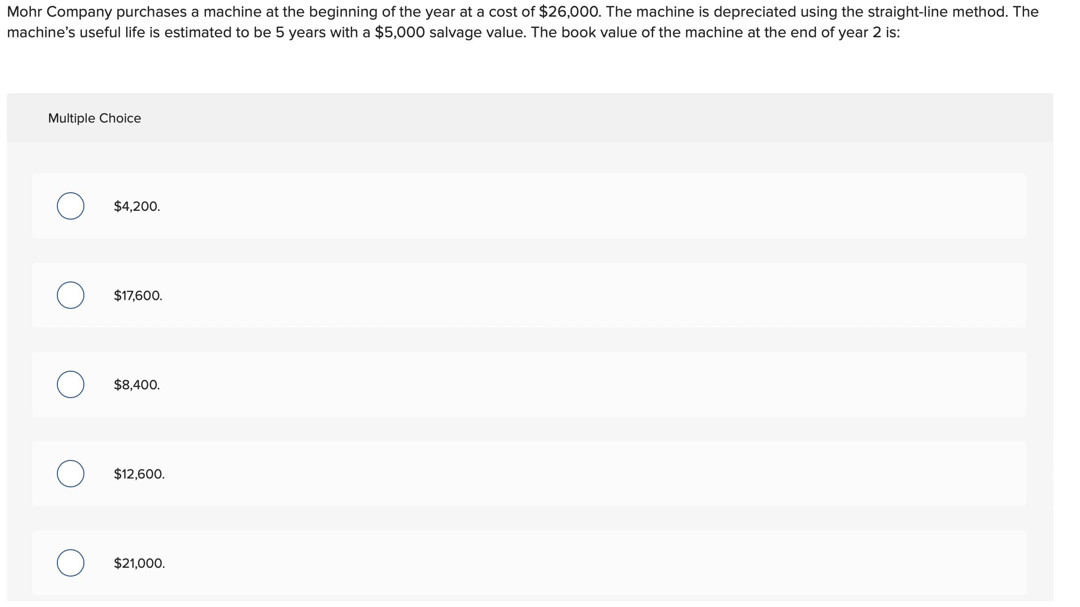 . Assuming the asset is sold on December 31 , Year 5