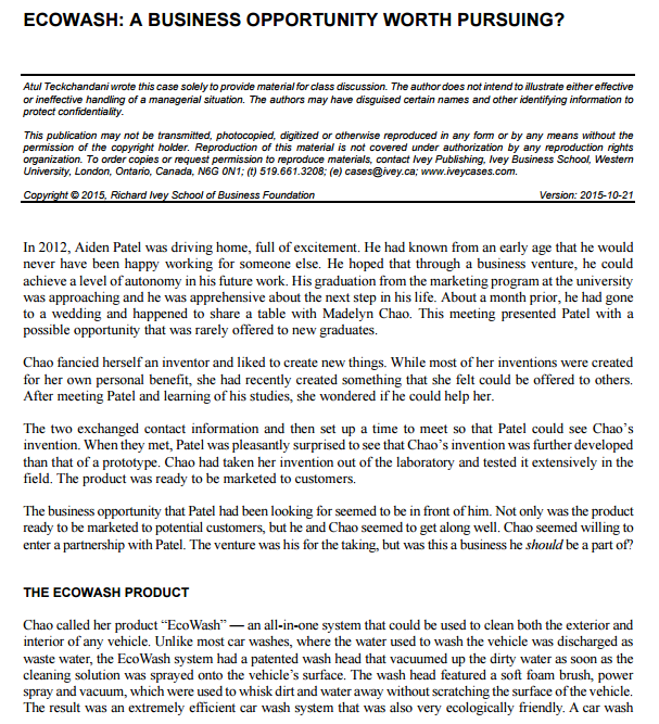Question: Analyze the case. answer the questions below.provide your response in two