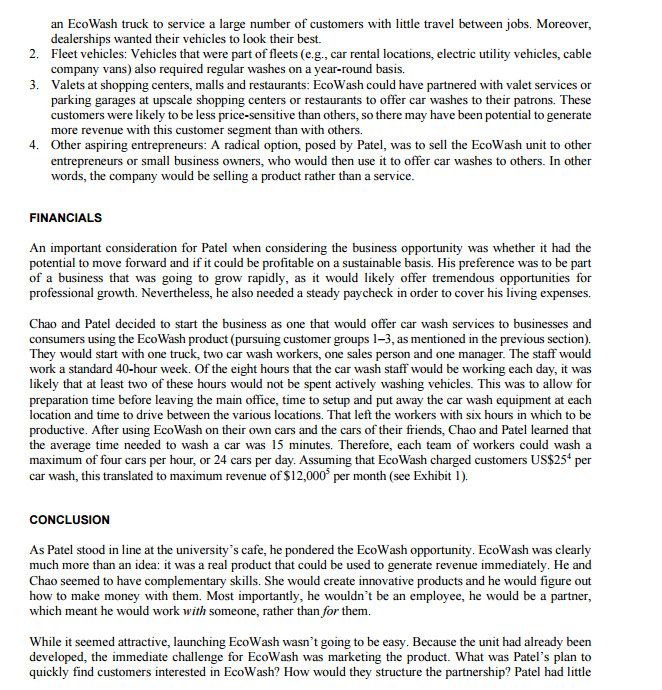 so that the EcoWash partners can gather information to assess whether they