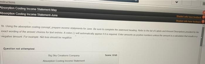 sold 36,000 cowboy boots. Operati Instructions During June, Big Sky Creations produced