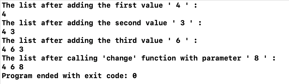 The following program stores a list of integer numbers dynamically through a