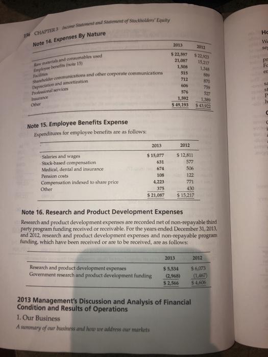 Equity Hydrogenics Corporation Case 3.4 Required: This case is a continuation of