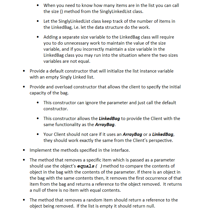 assignment. In particular: - You cannot use the ArrayList class nor can