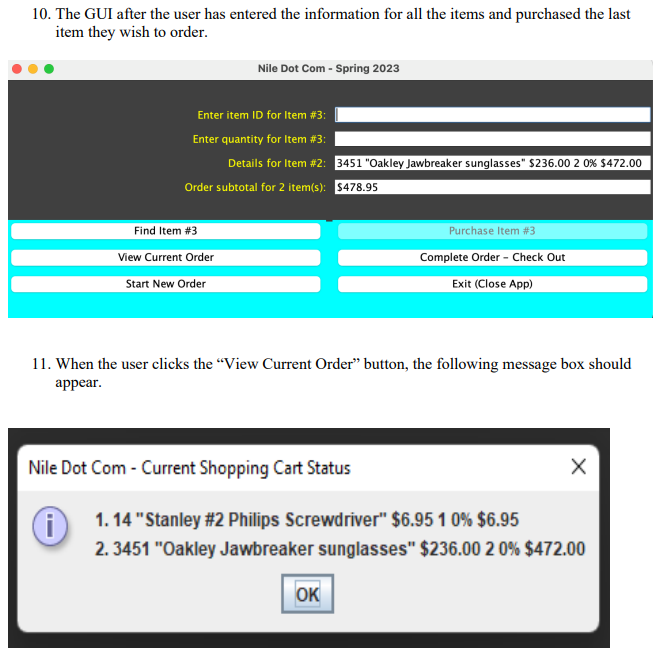 1. Create a main GUI containing the following components: a. An area