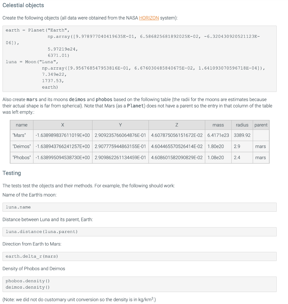 all one question for the code A simulation of the solar system